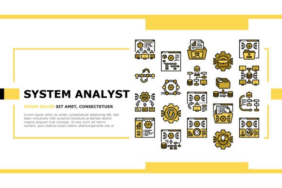 Download System Analyst Data Landing Header Vecto - Premium Resources