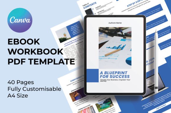 Download Clean Ebook Workbook PDF Canva Template - Book Collection