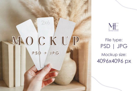 Download Hand Holding Bookmark Mockup Photo Strip - Book Collection