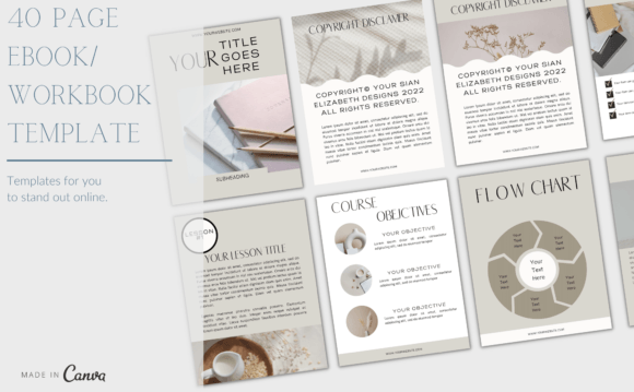 Download Canva Online Course Workbook Template - Book Collection